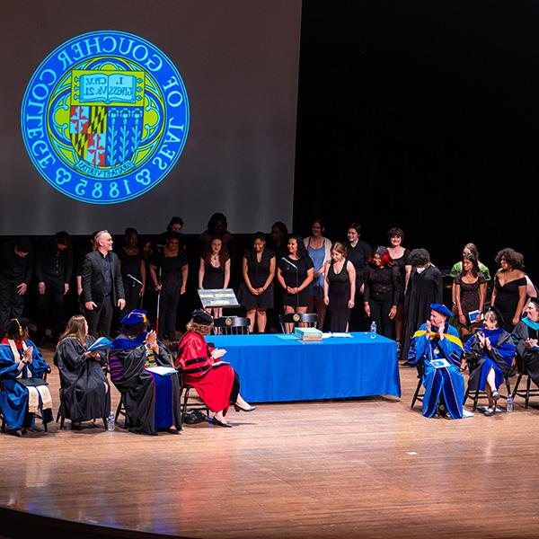 Convocation ceremony in auditorium