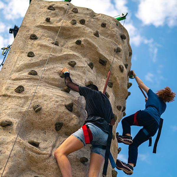 Rock climbing wall